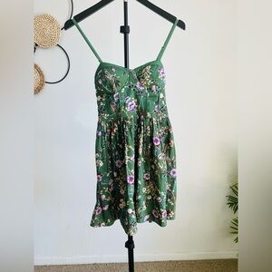 Egg Collective Green Floral Mini Dress size XS